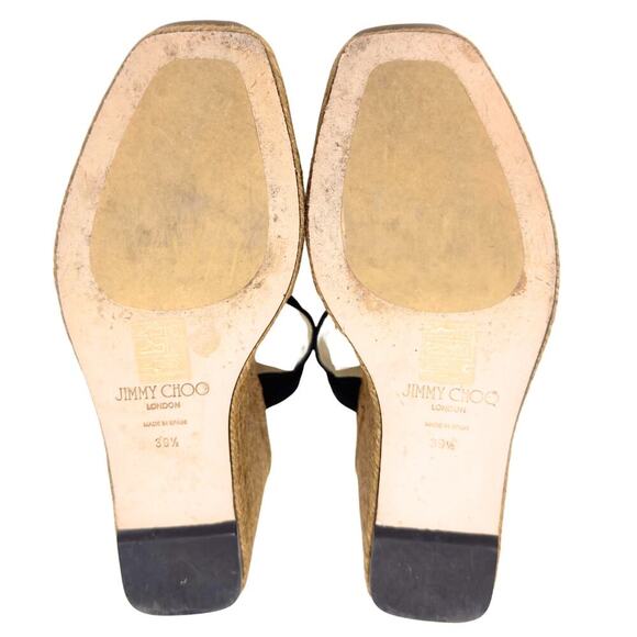Jimmy Choo Heels Black Crystal Mirabelle Jute Espadrilles Platform Sandals 39.5 - Picture 10 of 11